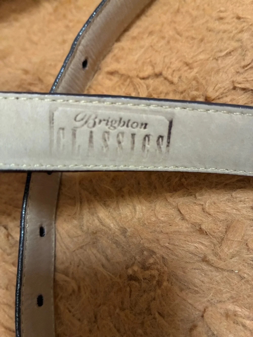 Brighton Dark Brown Croc-Embossed Leather Belt with Silver Buckle